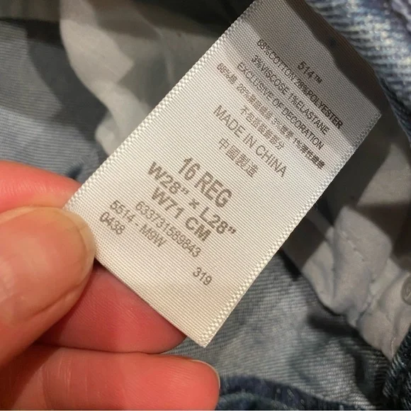 Levi’s 514 Straight, 16 Regular, 28x28, blue jeans - Picture 5 of 16